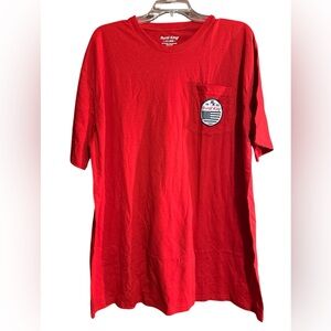Vibrant Red Short Sleeve Tee with Crew Neck